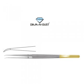 Diam-n-Dust™ Micro Suturing Forcep Curved - With Counter Balance Stainless Steel, 15 cm - 6" 